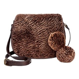 New! Patricia Nash Laser Cut Sherpa Bag- brown